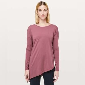 LULULEMON To The Point Long Sleeve Top Misty Merlot Size 8